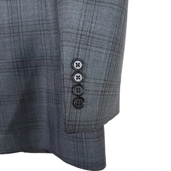 Lauren‎ Ralph Lauren Blazer Gray Windowpane Plaid Two Button Sport Coat Mens 41R - Picture 5 of 9